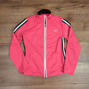 VTG Spalding Women's Small Full Zip Track Jacket Performance Run Bright Pink Y2K